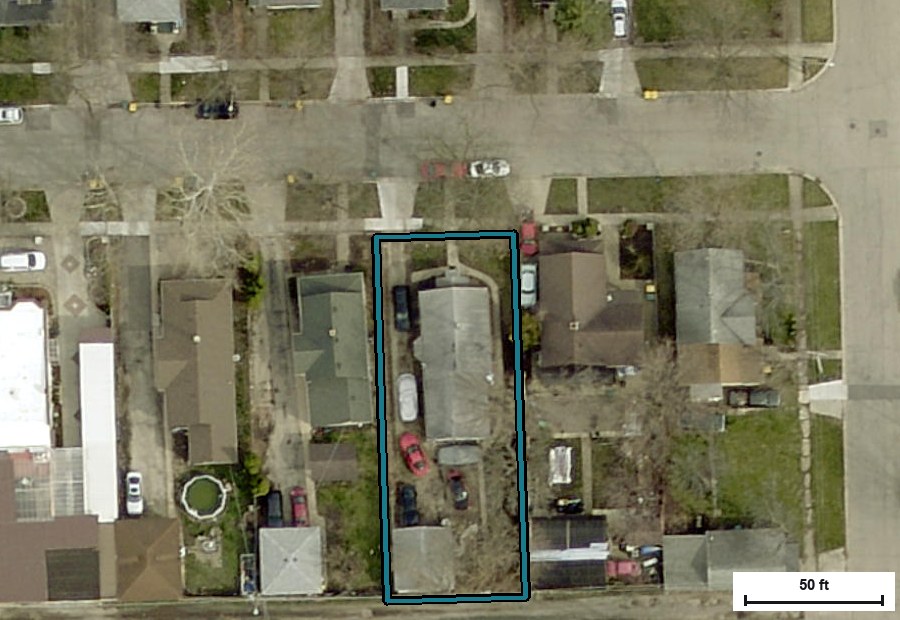 Aerial view of 418 Irving St