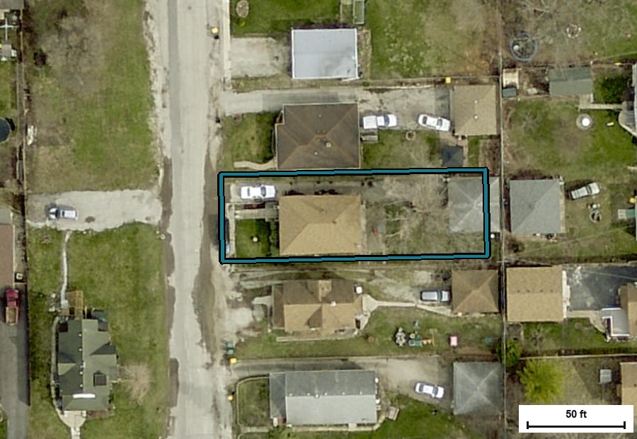 Aerial view of 420 N Hebbard St